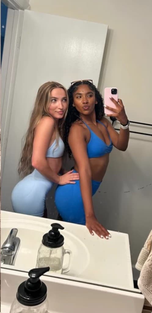 Customer wearing Electric Blue set